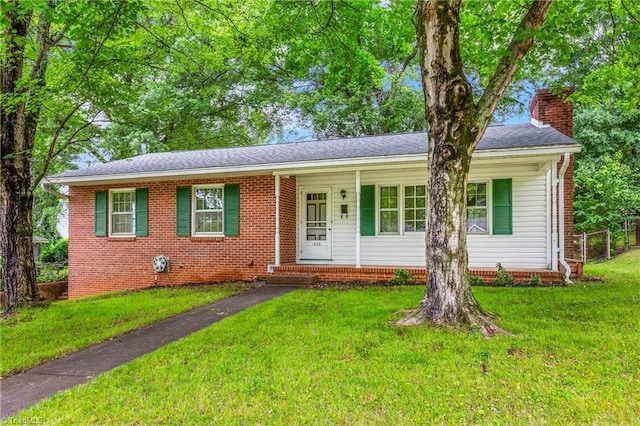 1400 Waybridge Ln, Winston-Salem, NC 27103 - ranch-style house with a chimney and brick siding
