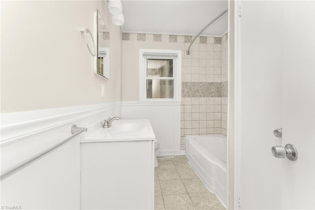 225 Harper St, Winston-Salem, NC 27104 - full bath with vanity, tile patterned flooring, and shower / bath combination