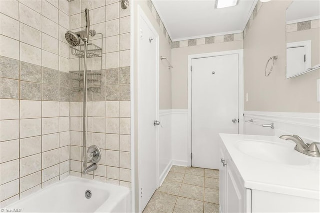 225 Harper St, Winston-Salem, NC 27104 - full bathroom featuring shower / tub combination, vanity, and tile patterned floors