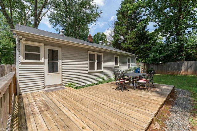 225 Harper St, Winston-Salem, NC 27104 - deck with outdoor dining space and a fenced backyard
