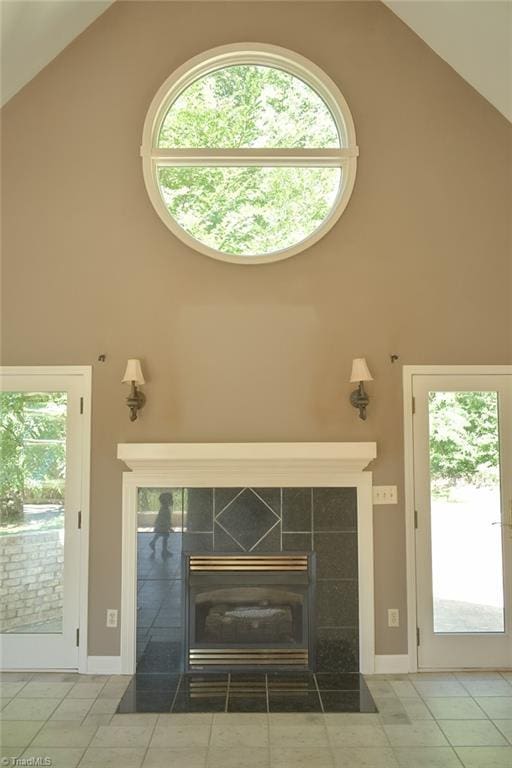 590 Turner Mountain Rd, Mount Airy, NC 27030 - detailed view of a tile fireplace and baseboards