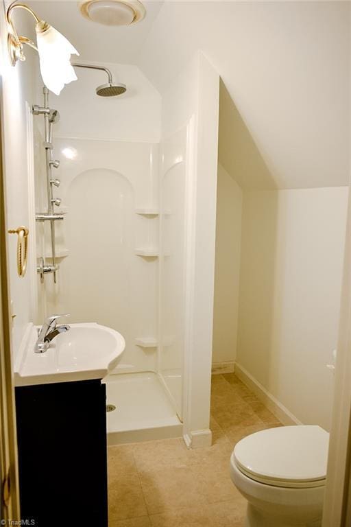 590 Turner Mountain Rd, Mount Airy, NC 27030 - bathroom featuring a shower stall, tile patterned floors, and vanity