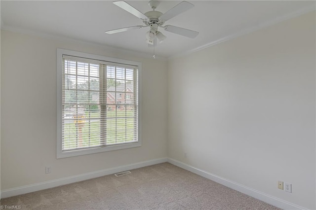 160 Serenity Pointe Dr, Kernersville, NC 27284 - unfurnished room featuring ornamental molding, light colored carpet, and a ceiling fan