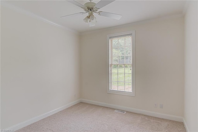 160 Serenity Pointe Dr, Kernersville, NC 27284 - unfurnished room featuring ornamental molding, light carpet, and a ceiling fan