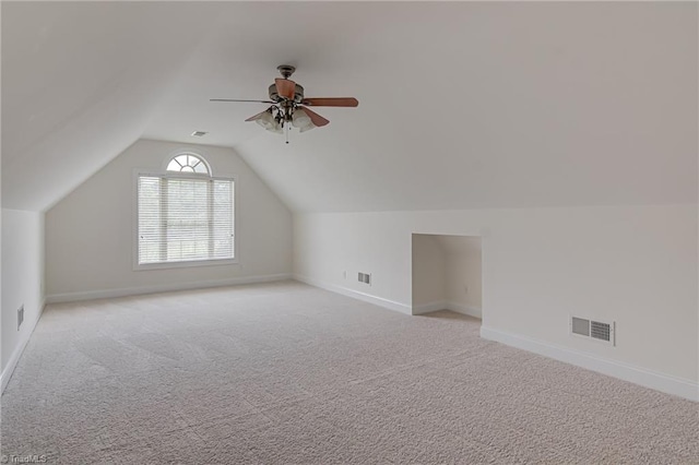 160 Serenity Pointe Dr, Kernersville, NC 27284 - bonus room with light carpet, vaulted ceiling, and ceiling fan