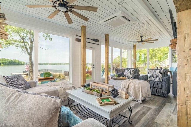 440 Sportsman Dr, Salisbury, NC 28146 - sunroom with a ceiling fan, an outdoor hangout area, and plenty of natural light