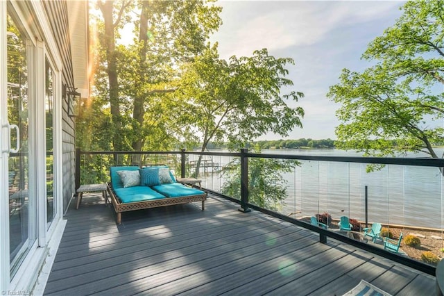 440 Sportsman Dr, Salisbury, NC 28146 - wooden terrace with a water view
