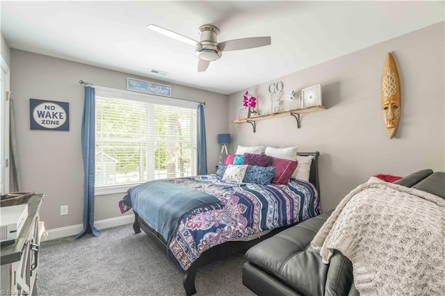 440 Sportsman Dr, Salisbury, NC 28146 - carpeted bedroom with visible vents, a ceiling fan, and baseboards