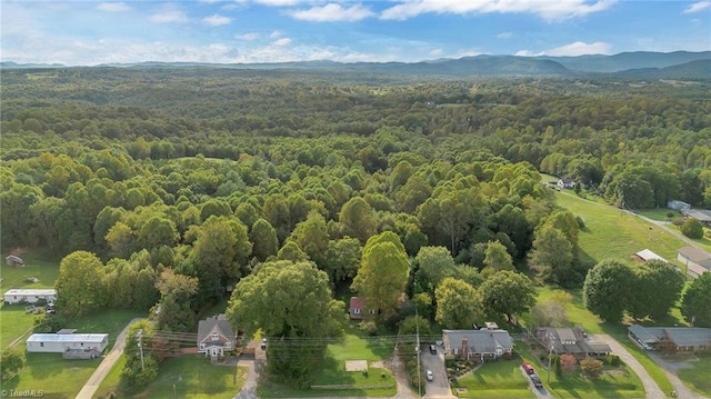 aerial view featuring a mountain view