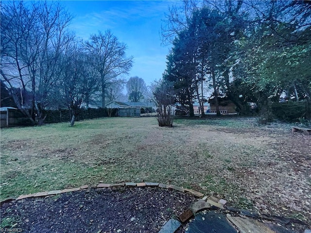 view of yard with fence