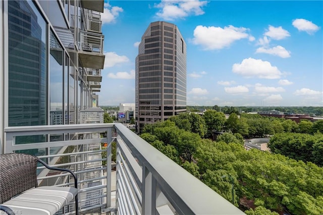 balcony featuring a view of city