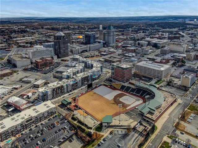 bird's eye view with a view of city