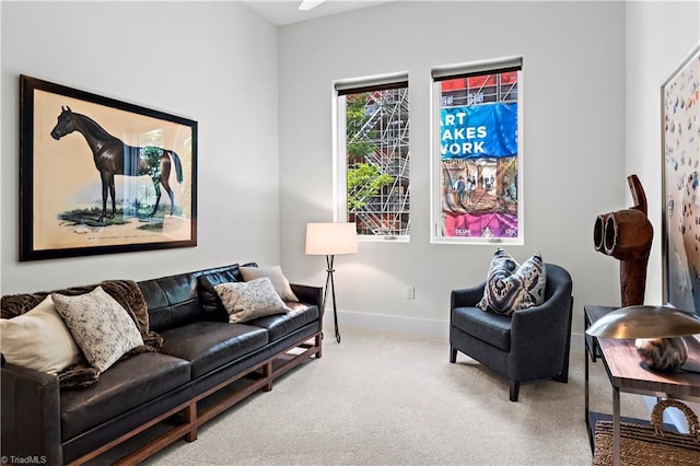 400 W 4th St Unit 305, Winston-Salem, NC 27101 - carpeted living area featuring baseboards