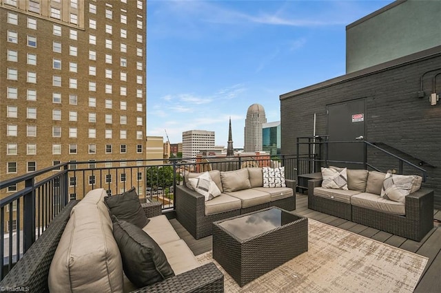 400 W 4th St Unit 305, Winston-Salem, NC 27101 - view of patio featuring an outdoor living space and a city view