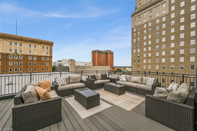 400 W 4th St Unit 305, Winston-Salem, NC 27101 - wooden terrace featuring an outdoor hangout area