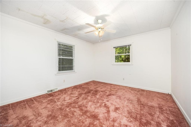 610 Frye Bridge Rd, Clemmons, NC 27012 - spare room featuring crown molding, carpet floors, and a ceiling fan