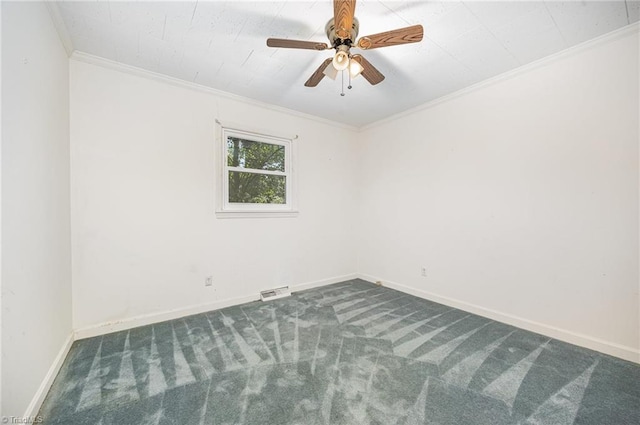 610 Frye Bridge Rd, Clemmons, NC 27012 - carpeted spare room featuring ornamental molding and a ceiling fan