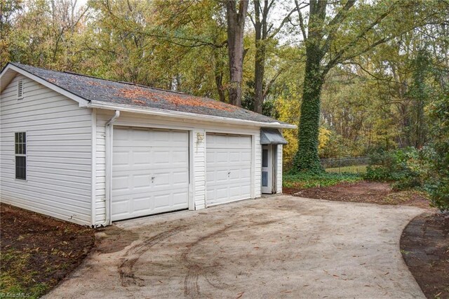 view of garage