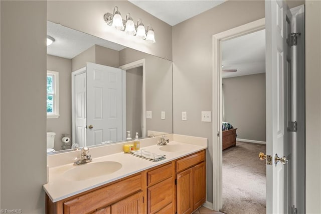 7145 Franklin Rd, Lewisville, NC 27023 - full bath with double vanity and ensuite bathroom