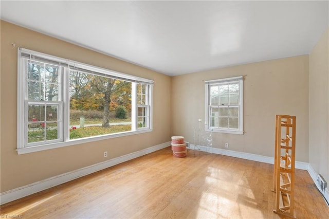 spare room featuring hardwood / wood-style flooring