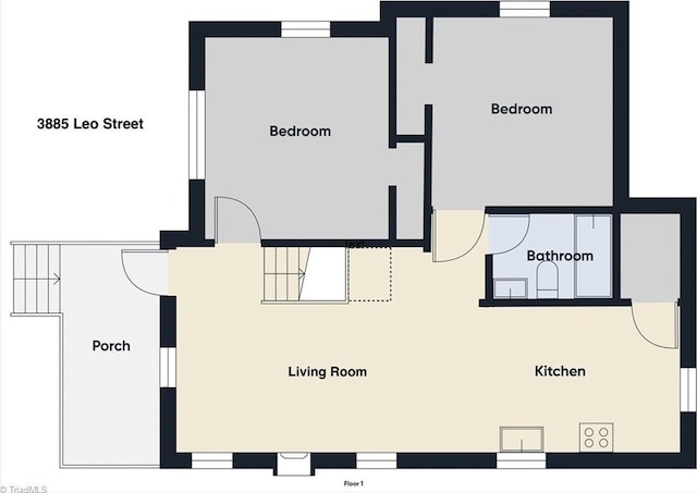 3885 Leo St, Winston-Salem, NC 27105 - view of property floor plan