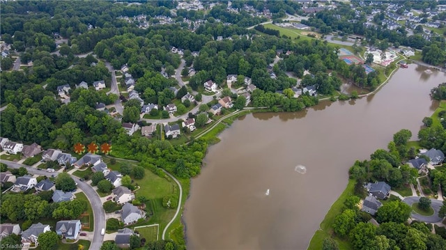 5110 Hartridge Way, Greensboro, NC 27407 - aerial view of property and surrounding area with a nearby body of water and a tree filled landscape