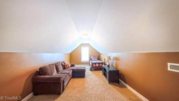 5110 Hartridge Way, Greensboro, NC 27407 - bedroom with vaulted ceiling, light colored carpet, and baseboards