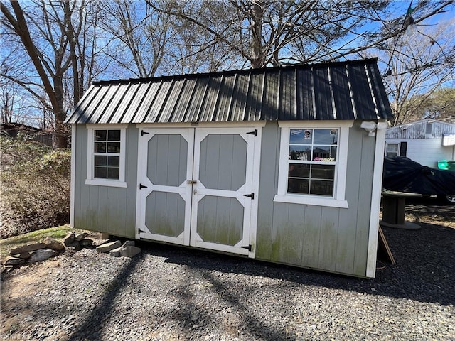 view of shed