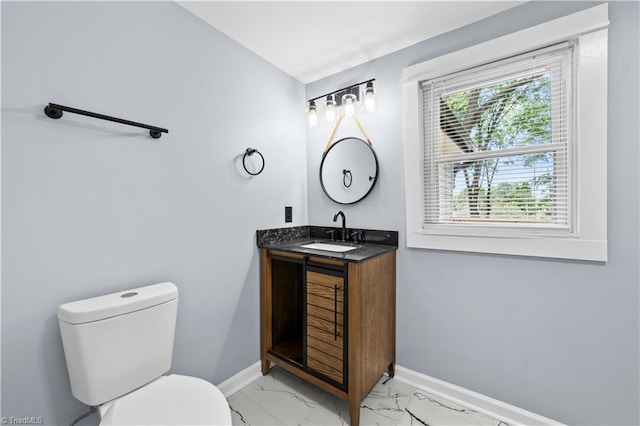 308 Worrell St, Thomasville, NC 27360 - half bathroom with vanity and marble look tiles