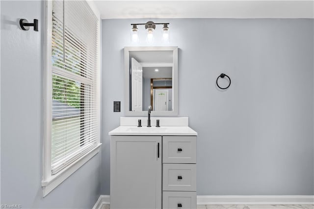 308 Worrell St, Thomasville, NC 27360 - bathroom featuring vanity and marble look tiles