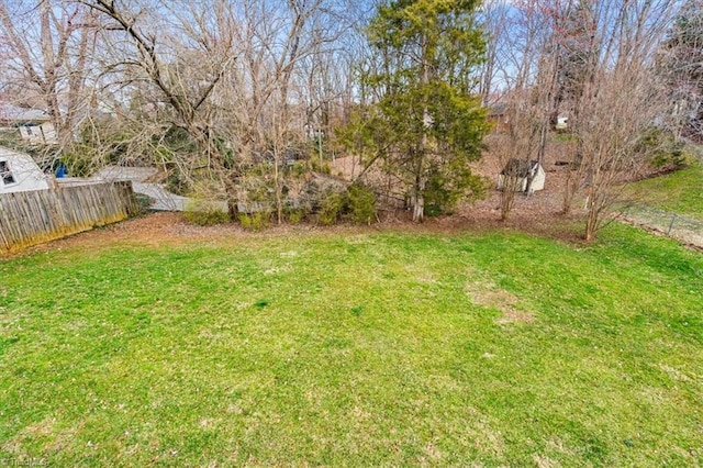 view of yard featuring fence