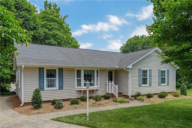 3206 High View Cir, Greensboro, NC 27410 - single story home with a front yard and a shingled roof