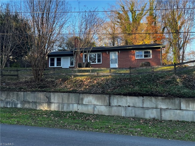 view of single story home