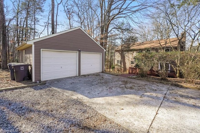 view of garage