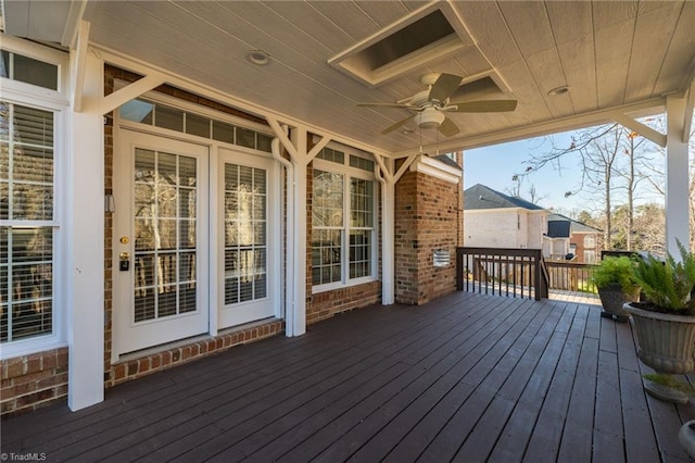 deck featuring ceiling fan