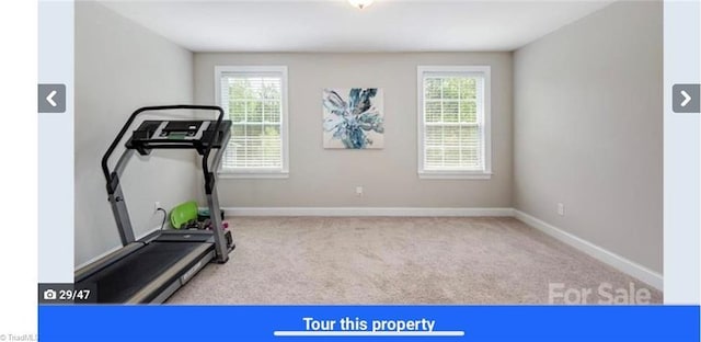 7464 Albemarle Ct, Denver, NC 28037 - workout room with baseboards and carpet floors