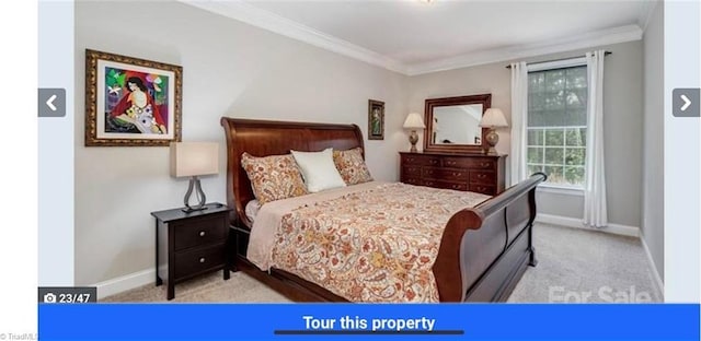 7464 Albemarle Ct, Denver, NC 28037 - bedroom with carpet floors and crown molding