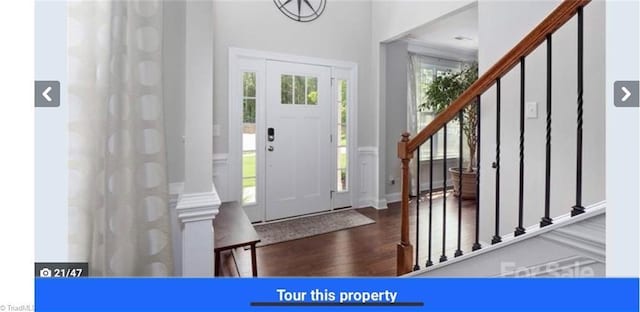 7464 Albemarle Ct, Denver, NC 28037 - foyer featuring stairway and wood finished floors