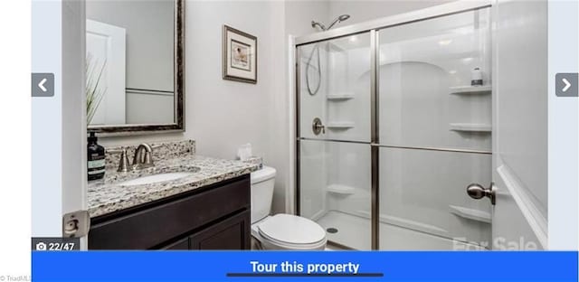 7464 Albemarle Ct, Denver, NC 28037 - full bathroom featuring vanity and a stall shower