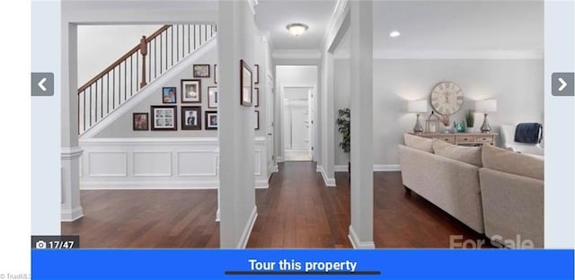 7464 Albemarle Ct, Denver, NC 28037 - foyer featuring crown molding and wood finished floors