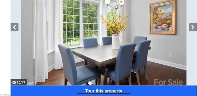 7464 Albemarle Ct, Denver, NC 28037 - dining space with a chandelier and wood finished floors