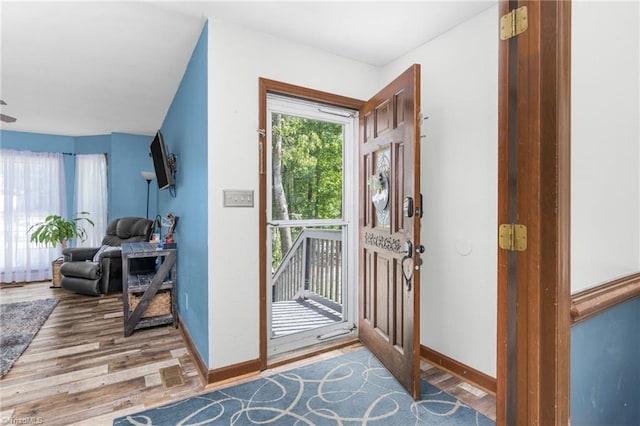 1705 Braemore Ct, Kernersville, NC 27284 - entryway with baseboards and wood finished floors