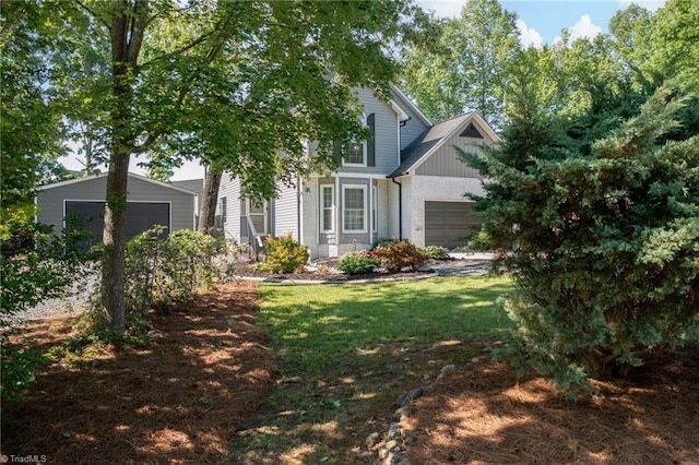 1705 Braemore Ct, Kernersville, NC 27284 - view of front of house with brick siding, an attached garage, and a front lawn