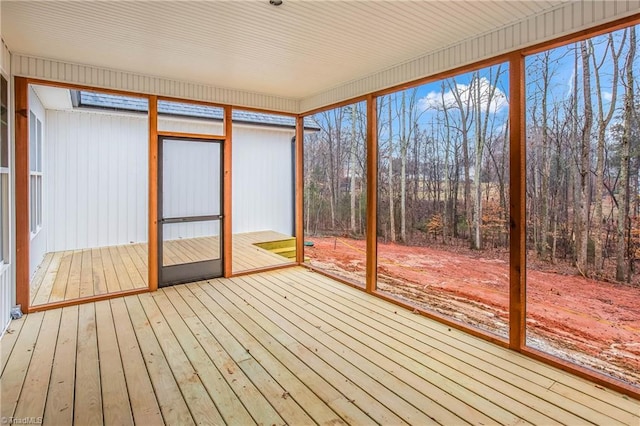 view of unfurnished sunroom