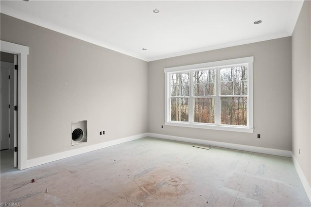 empty room with crown molding