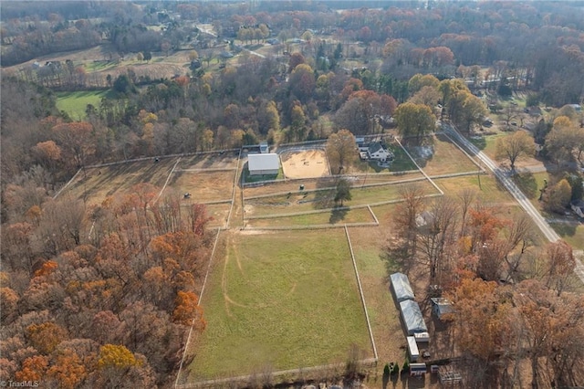 bird's eye view featuring a rural view