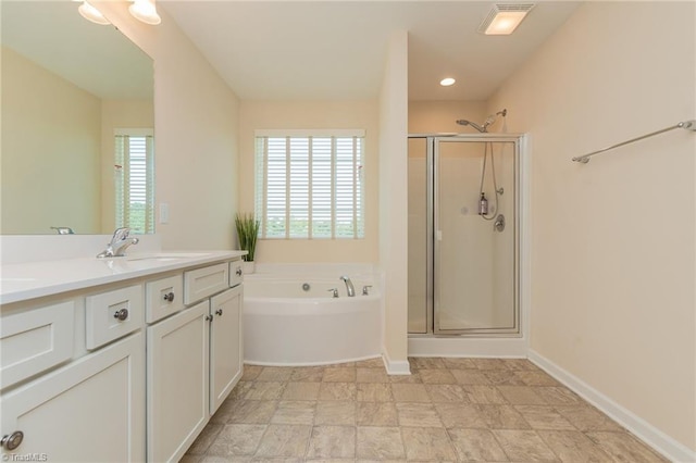 1837 Deveron Ct, Kernersville, NC 27284 - bathroom with a garden tub, a shower stall, and double vanity