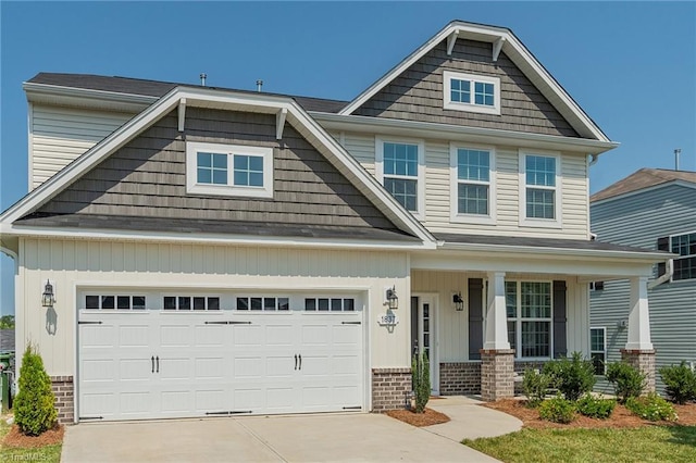 1837 Deveron Ct, Kernersville, NC 27284 - craftsman-style home featuring covered porch, concrete driveway, brick siding, and a garage