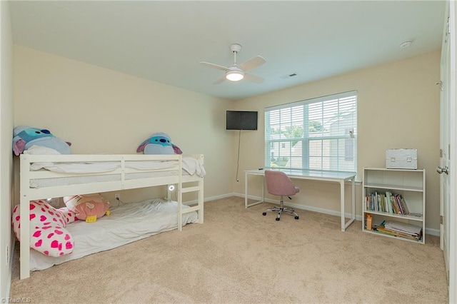1837 Deveron Ct, Kernersville, NC 27284 - carpeted bedroom featuring a desk and a ceiling fan