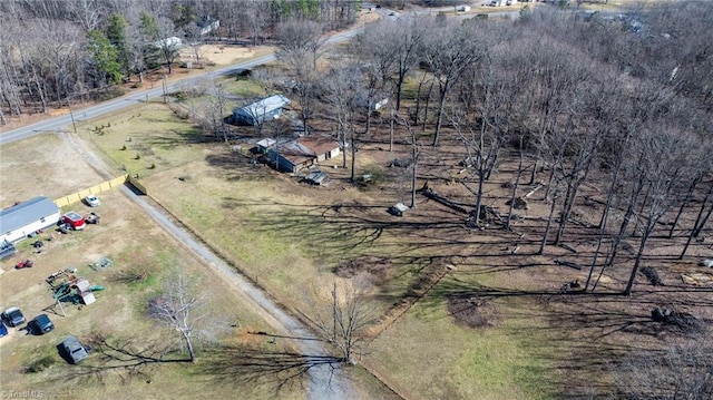 aerial view featuring a rural view